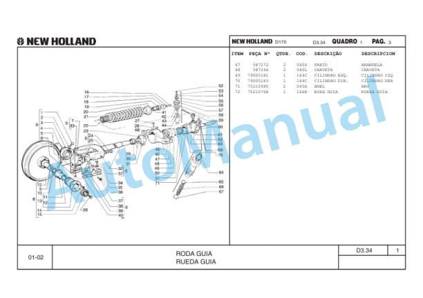 New Holland D170 Crawler Tractor Parts Catalogue 75314467 BR-4