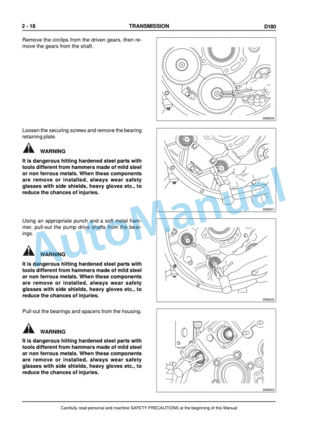 New Holland D180 Crawler Dozer Workshop Manual 6041352200-2
