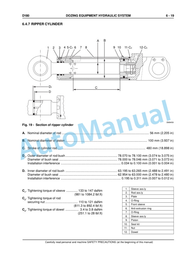 New Holland D180 Crawler Dozer Workshop Manual 6041352200-5