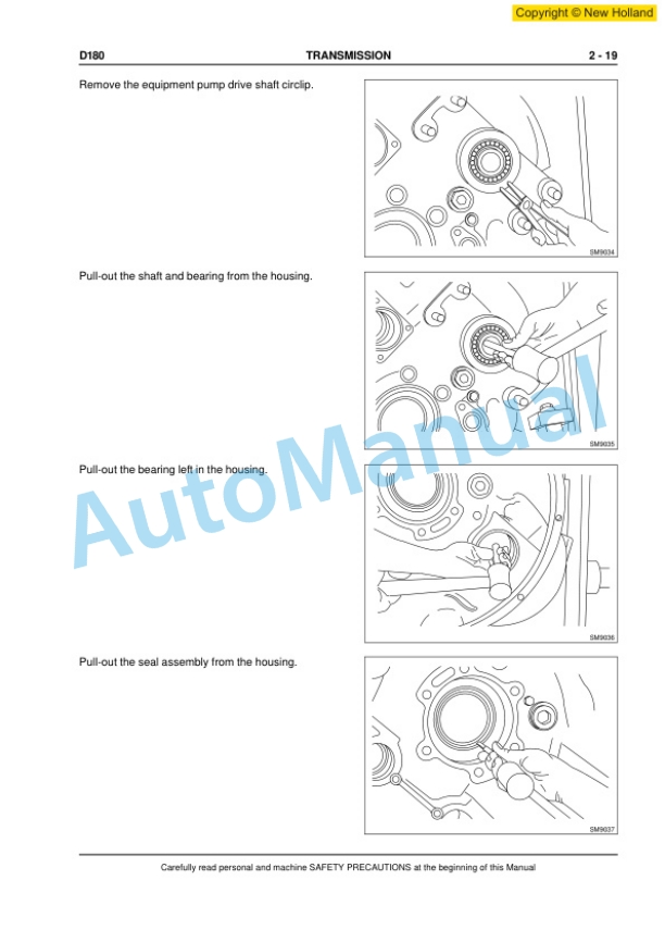 New Holland D180 Crawler Dozer Workshop Manual 6041352200EN-2