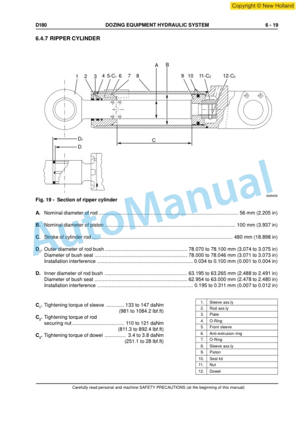 New Holland D180 Crawler Dozer Workshop Manual 6041352200EN-5