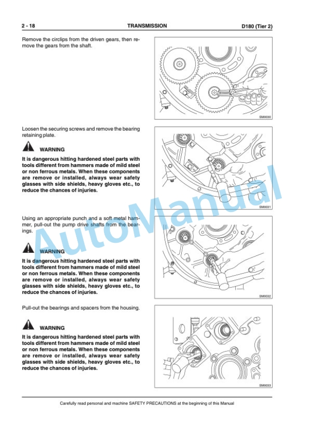 New Holland D180 Tier 2 Crawler Dozer Workshop Manual 6040239001-2