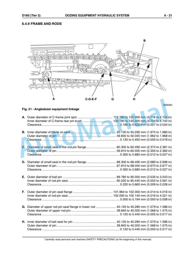 New Holland D180 Tier 2 Crawler Dozer Workshop Manual 6040239001-5