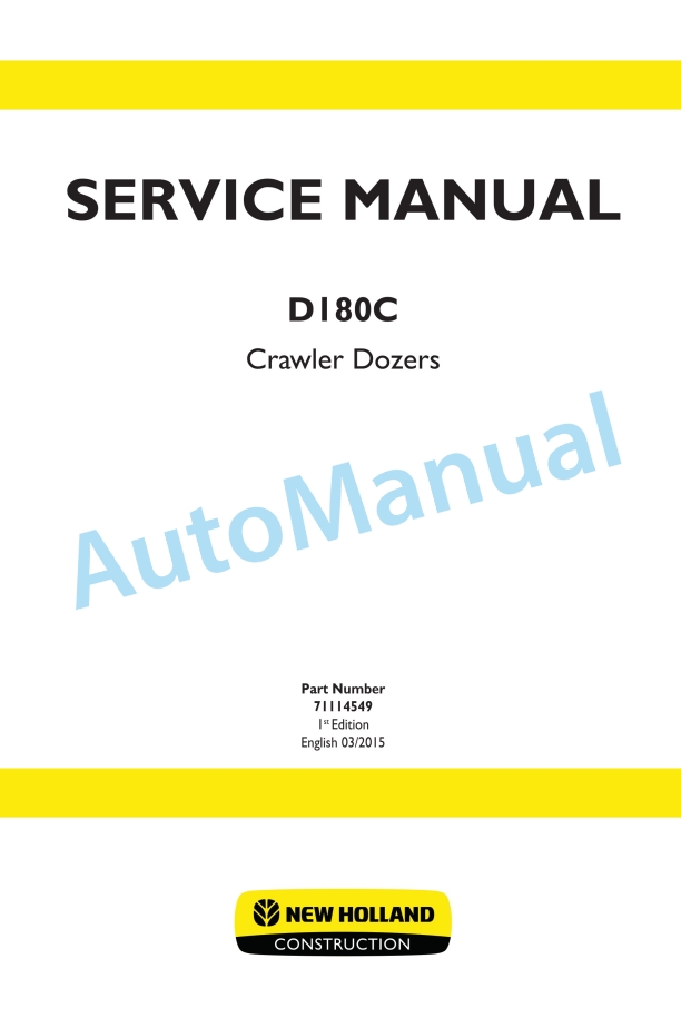New Holland D180C Crawler Dozer Service Manual 71114549