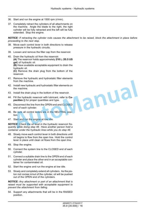 Alternative view of New Holland D180C Tier 2 Crawler Dozer Service Manual 48048573