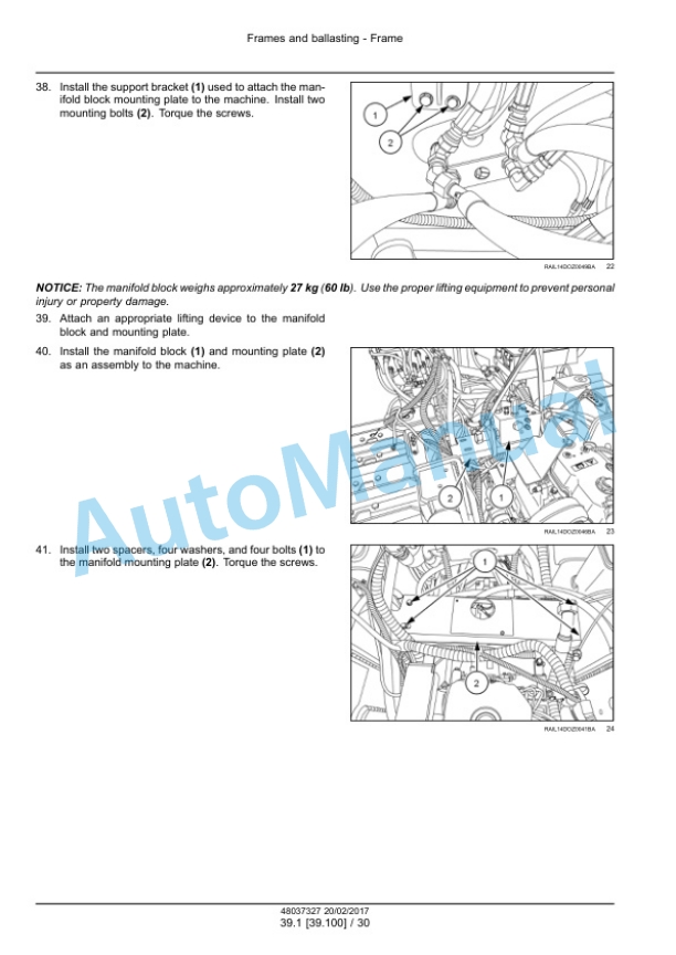 Alternative view of New Holland D180C Tier 2, Tier 3 Crawler Dozer Service Manual 48037327