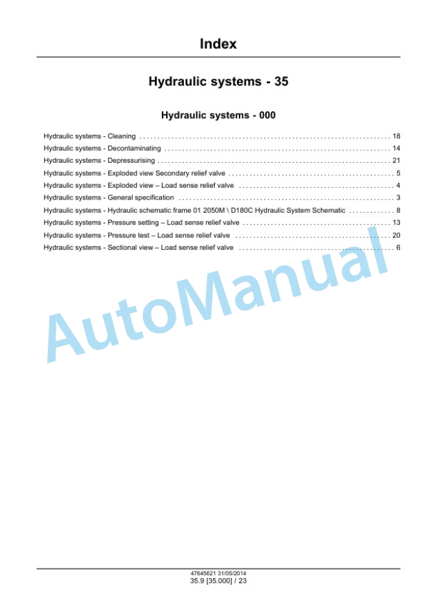 Alternative view of New Holland D180C Tier 4 Crawler Dozer Service Manual 47645621