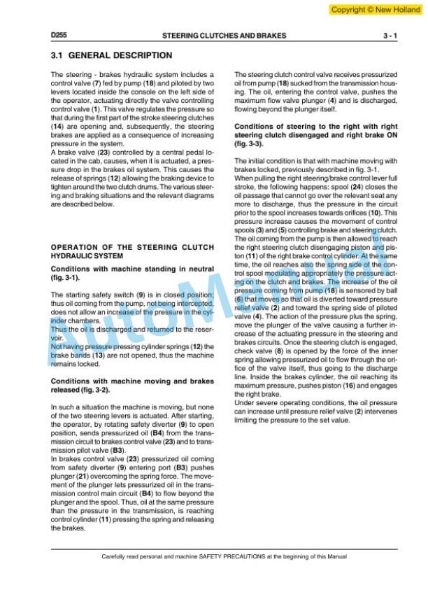 New Holland D255 Crawler Dozer Service Manual 84568074A-3