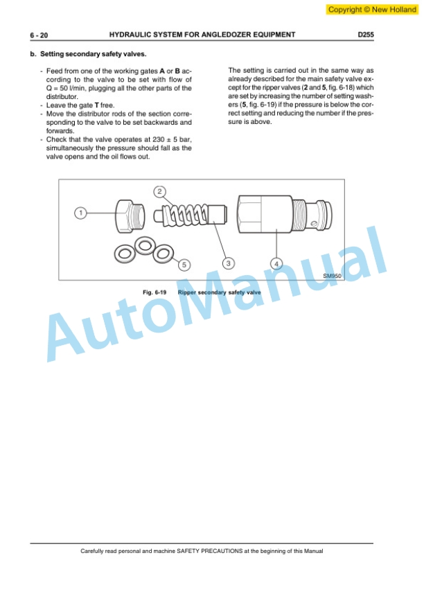 New Holland D255 Crawler Dozer Service Manual 84568074A-5