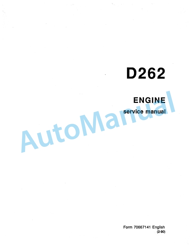 New Holland D262 Engine Service Manual 70667141