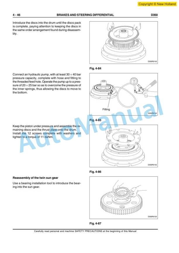 New Holland D350 Crawler Dozer Service Manual 84568077A-4