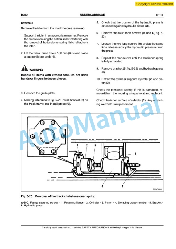 New Holland D350 Crawler Dozer Service Manual 84568077A-5