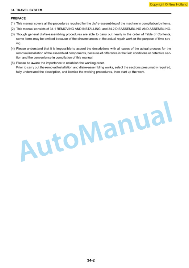 New Holland E18SR Mini Excavator Service Manual 87677528A-4