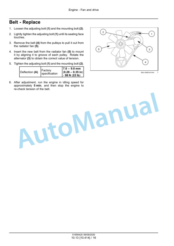Alternative view of New Holland E19C Mini Excavator Service Manual 51656420