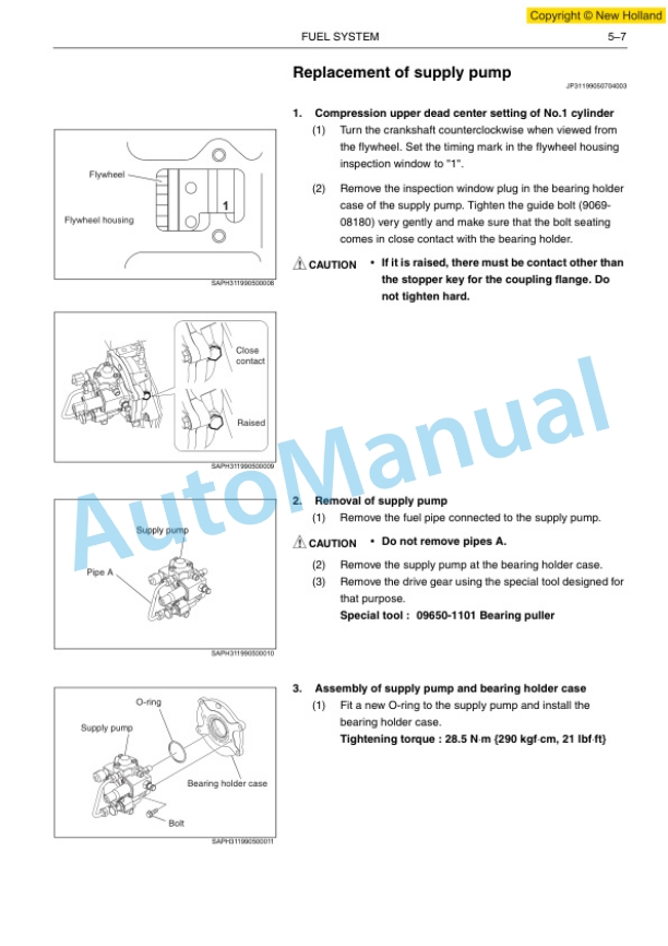 New Holland E215B, E215BLC Hydraulic Excavator Shop Manual 87731203-5