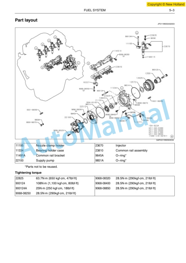 New Holland E215B, E215BLC Hydraulic Excavator Shop Manual 87731204-5