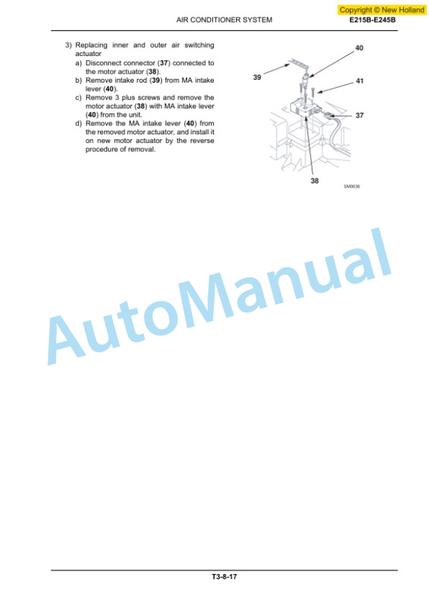 New Holland E215B, E245B Excavator Workshop Manual 87677762A-3