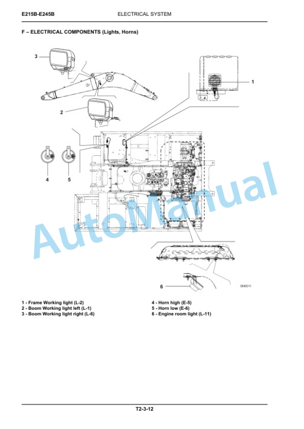 New Holland E215B, E245B ROPS Tier III Crawler Excavator Service Manual 84392396A-2