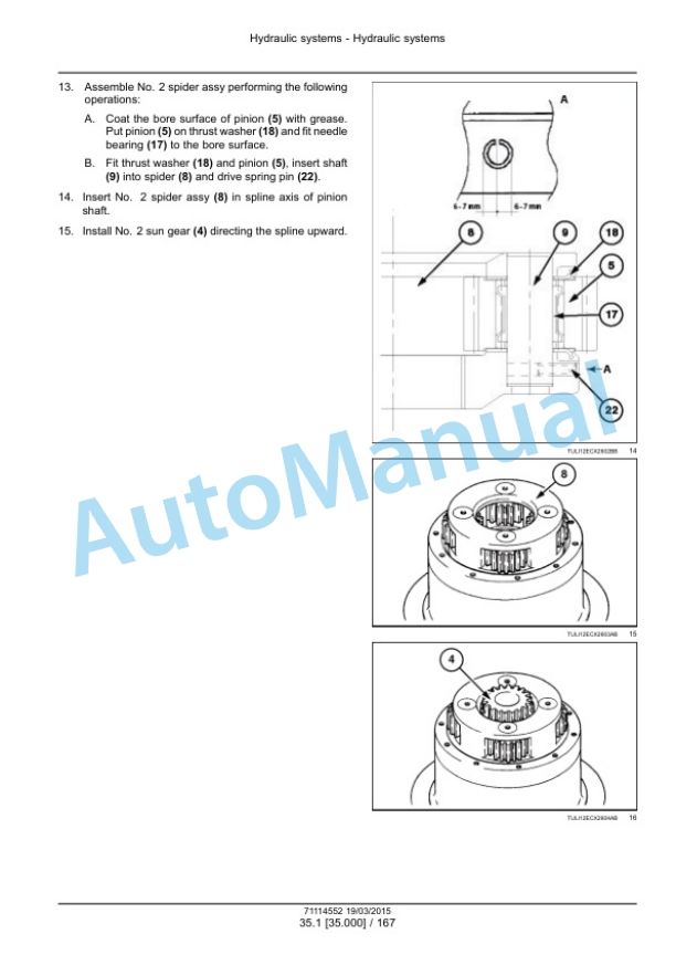 Alternative view of New Holland E215C, E245C ME Hydraulic Excavator Service Manual 71114552