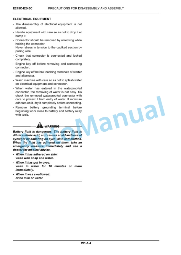 New Holland E215C, E245C Tier IV Crawler Excavator Service Manual 84550265A-4