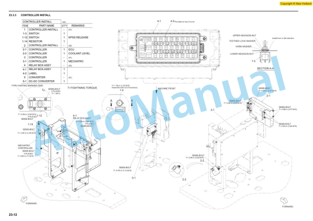 Alternative view of New Holland E225BSR Mini Excavator Workshop Manual 87709239A