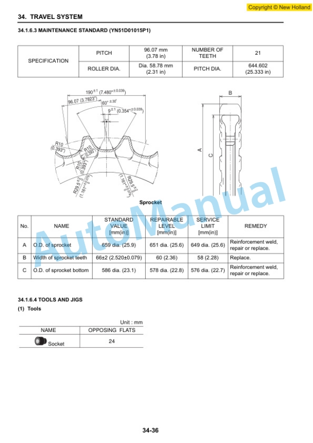 New Holland E225BSR ROPS Tier III Crawler Excavator Service Manual 84396008A-4