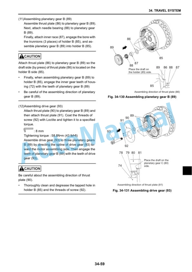 New Holland E265B, E265BLC - HS Engine Hydraulic Excavator Shop Manual 87731202-4