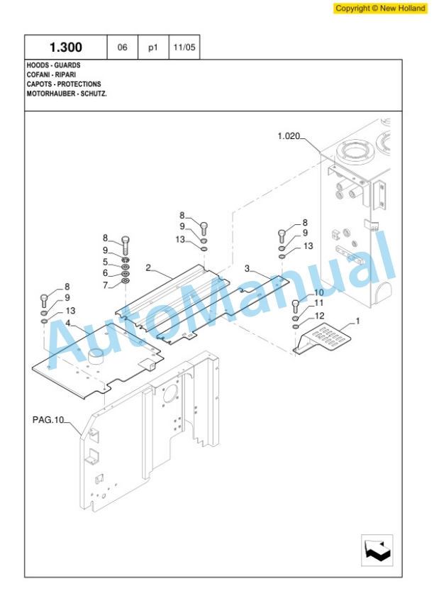 New Holland E305 Excavator Parts Catalogue 6040434300-4