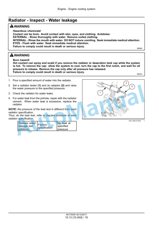 Alternative view of New Holland E30C Mini Excavator Service Manual 48175005