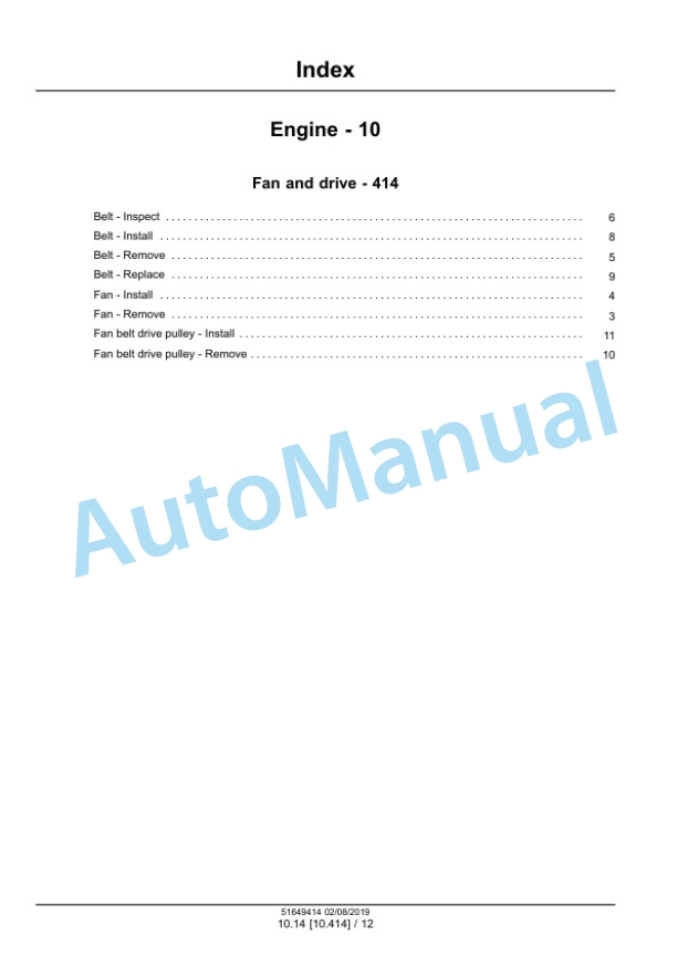 Alternative view of New Holland E30C Mini Excavator Service Manual 51649414
