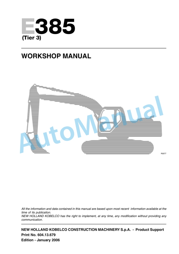 New Holland E385 Tier 3 Workshop Manual 60413679