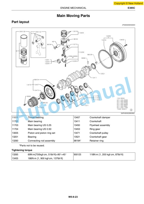 New Holland E385C Hino Diesel Engine J08E-TM Service Manual 47391168A-3