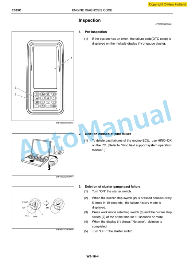 New Holland E385C Hino Diesel Engine J08E-TM Service Manual 47391168A-5