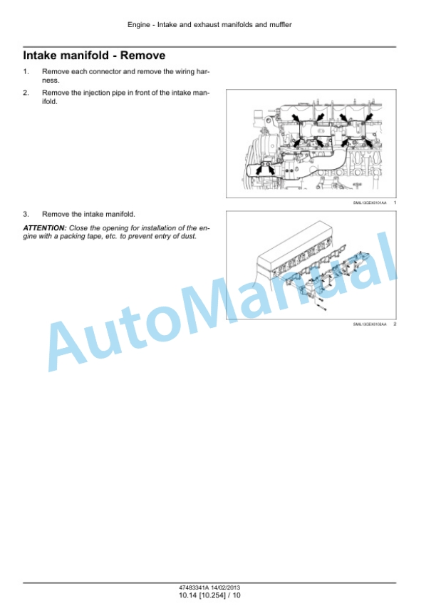 Alternative view of New Holland E485C Crawler Excavator Service Manual 47483341A