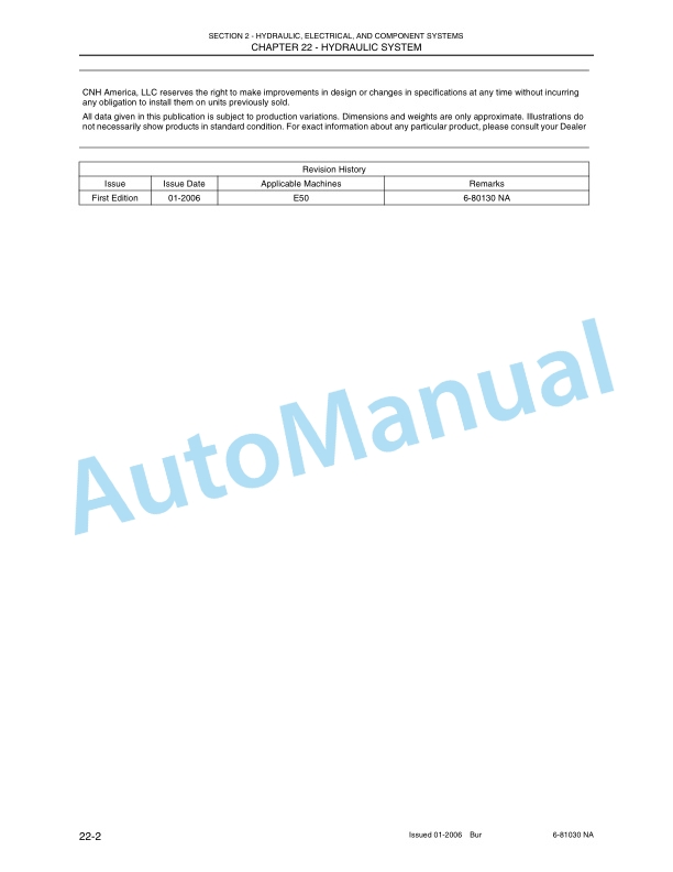 New Holland E50 Compact Excavator Service Manual 87360588NA-2