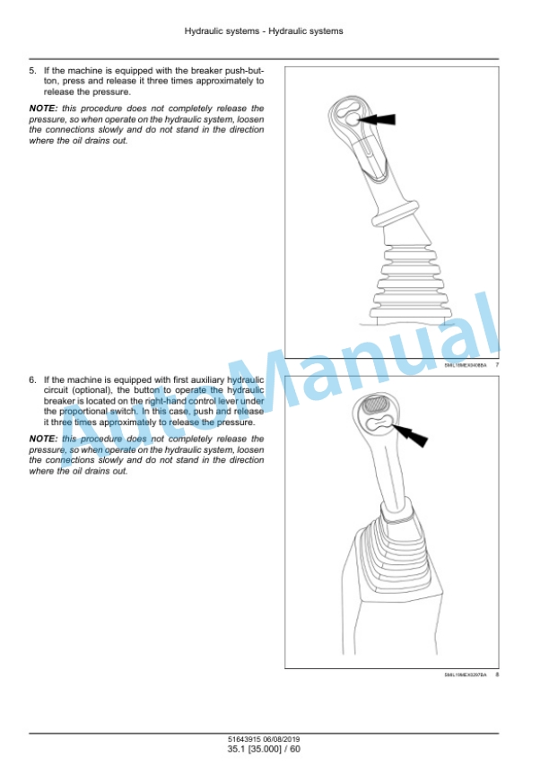 Alternative view of New Holland E57C Mini Excavator Service Manual 51643915