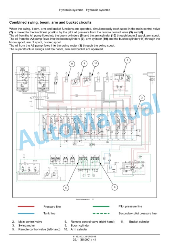 Alternative view of New Holland E60C Mini Excavator Service Manual 51452122
