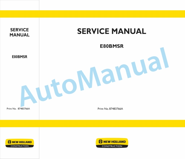 New Holland E80BMSR Service Manual 87483766A