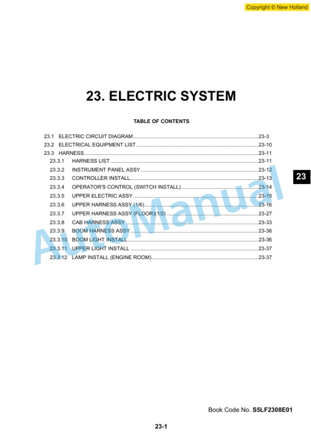 Alternative view of New Holland E80BMSR Service Manual 87483766A