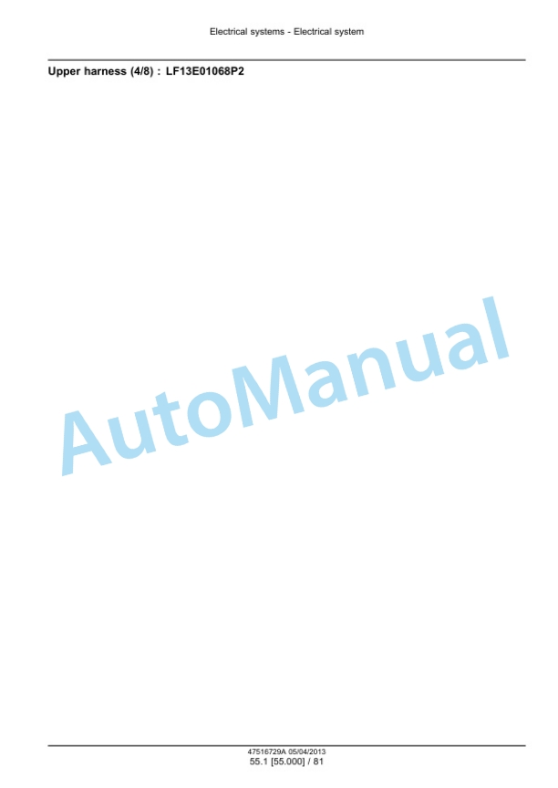 New Holland E85CMSR Midi Excavator Service Manual 47516729A-3