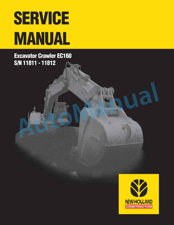 New Holland EC160 Excavator Crawler Service Manual 73179382