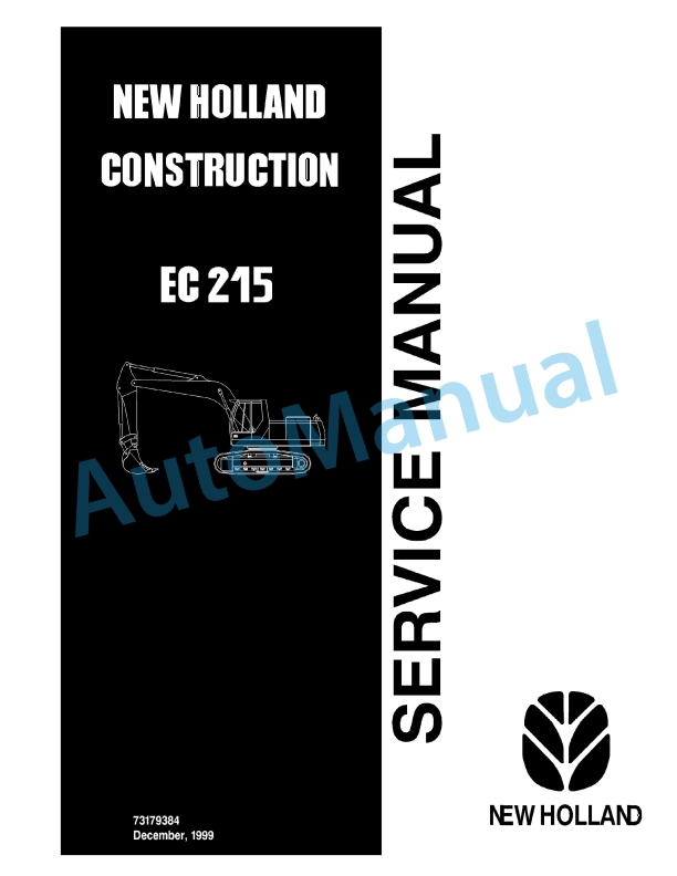 New Holland EC215 Excavator Crawler Service Manual 73179384