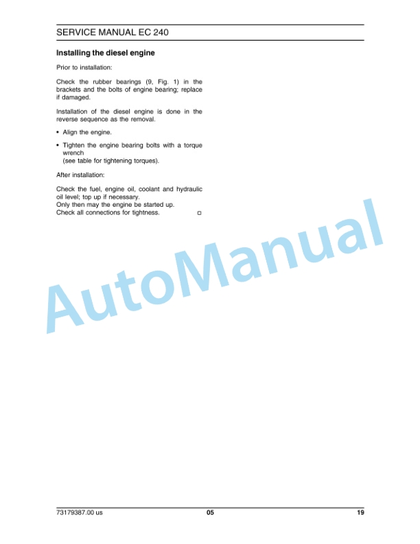 Alternative view of New Holland EC240 Excavator Crawler Service Manual 73179387