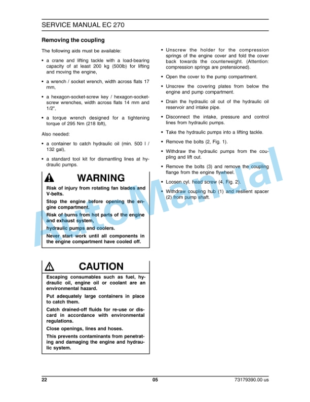 Alternative view of New Holland EC270 Excavator Crawler Service Manual 7317939000