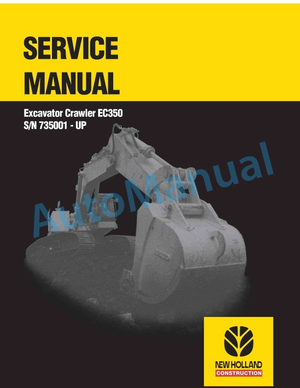 New Holland EC350 Excavator Crawler Service Manual 7317939300