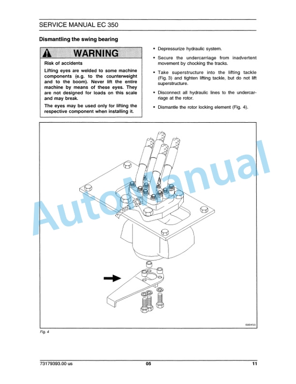 Alternative view of New Holland EC350 Excavator Crawler Service Manual 7317939300