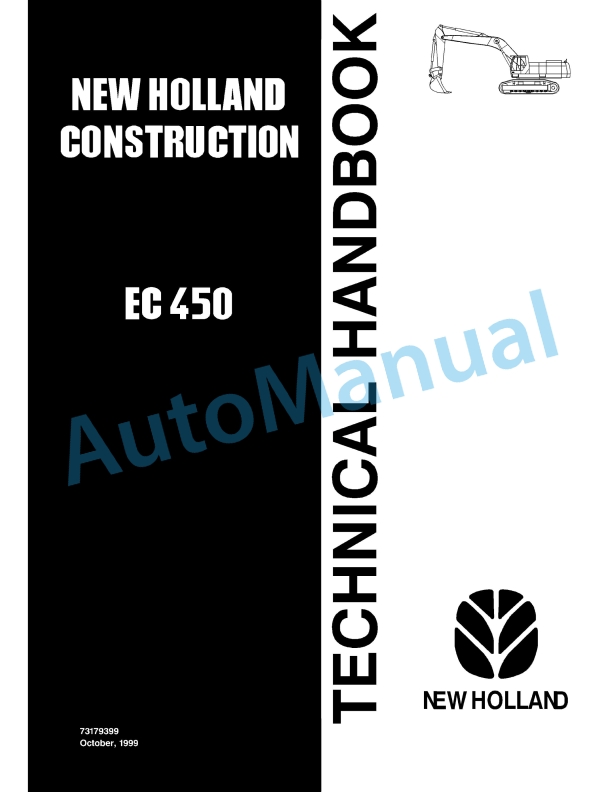 New Holland EC450 Excavator Crawler Technical Handbook 73179399