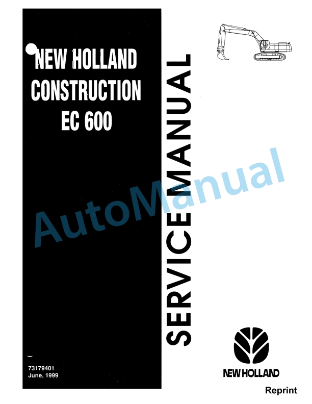New Holland EC600 Excavator Crawler Service Manual 73179401