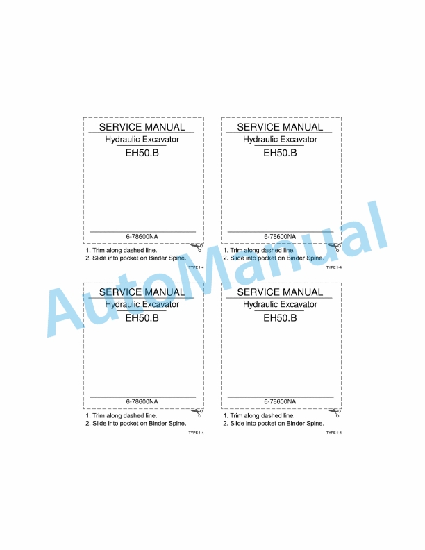 New Holland EH50.B Hydraulic Excavator Shop Manual 6-78610NA