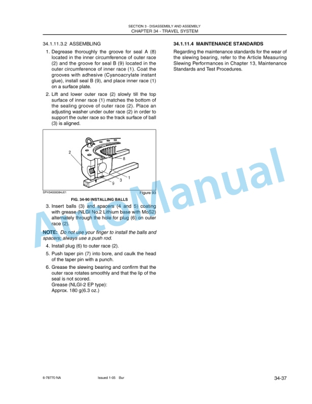 New Holland EH50.B Hydraulic Excavator Shop Manual 6-78610NA-4
